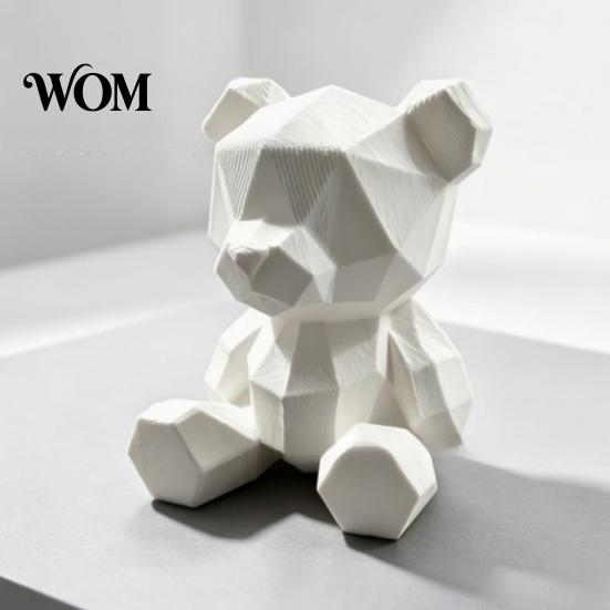 Decoración Estilo Nórdico Oso Poligonal Estatua, Adorno Impreso en 3D Pintado a Mano, Escultura de Arte Poligonal Geométrica Personalizable, para Escritorio de Sala de Estar