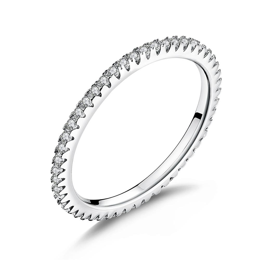 WOSTU Hot 100% 925 Sterling Silver Shimmering Wish Stackable Finger Ring For Women Fashion Original Jewelry Gift XCH7649
