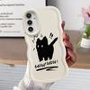 Cartoon Schwarze Katze Hülle für Samsung Galaxy A52 A14 A15 A12 A16 A11 A21s A13 Weiche Handyhülle A06 A23 A03 A05 A33 A53 A04 A22