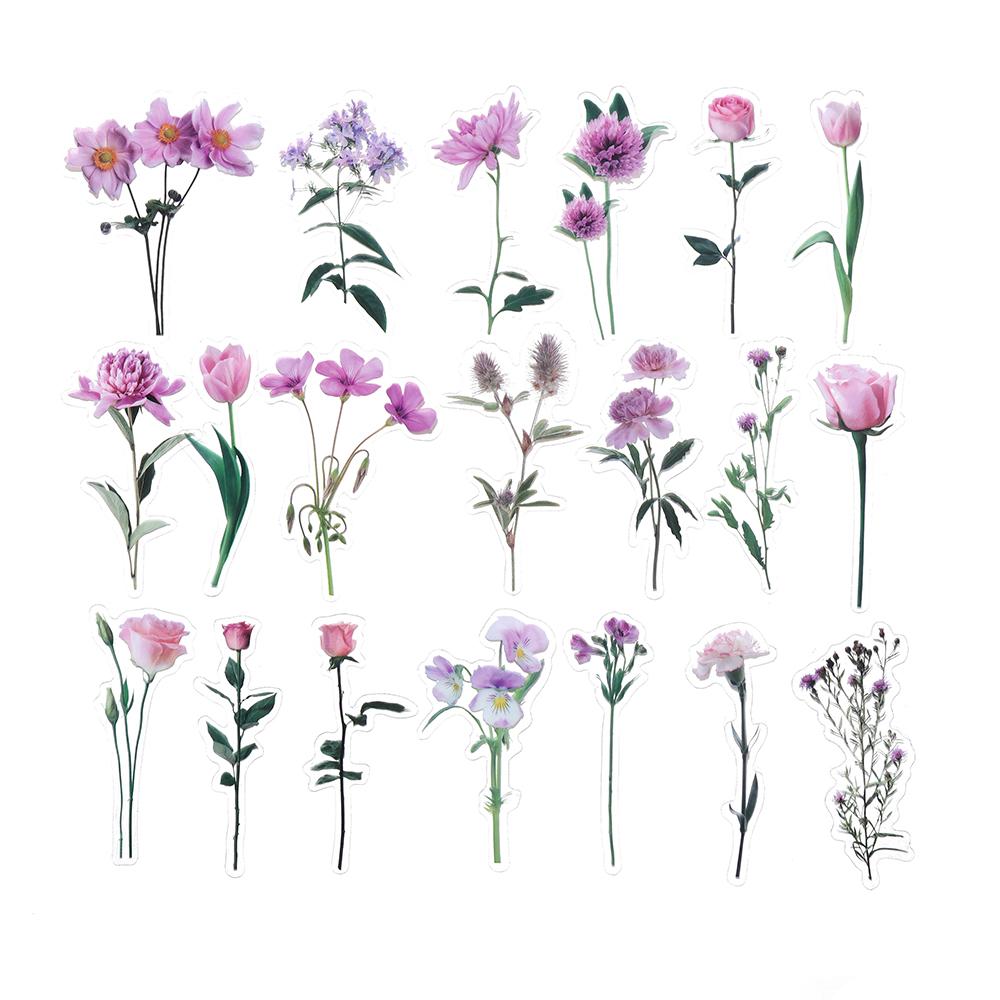 40Pcs/Bag Plant Nature Flower Decorative PVC Sticker Epoxy Resin Crafts Fillers Material for DIY Epoxy Resin Molds Book Decor