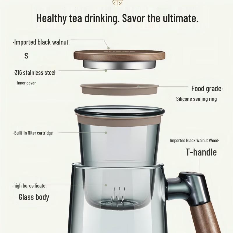 Supor Glass Desk Tea Cup with Infuser