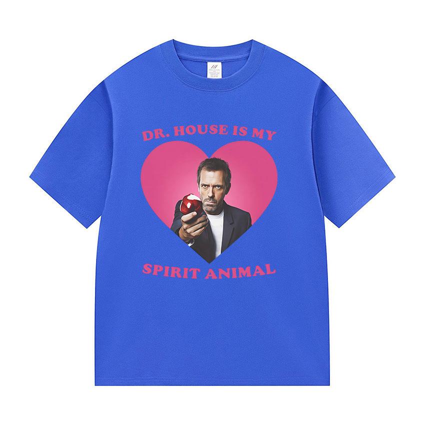 Funny Dr House Is My Spirit Animal Meme Graphic T Shirts Unisex Women Fashion High Quality Oversized Cotton Tshirt Tops Fans Gift