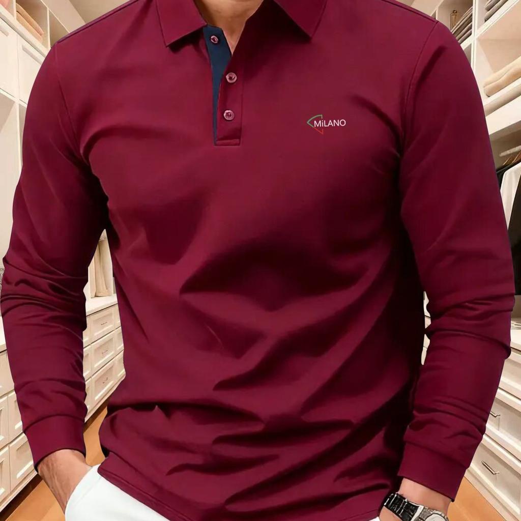 Men'S Premium Long-Sleeve Polo, Showcasing And Fashionable Style, Comfortable for Sports And Casual Wear, Suitable for Light Business Occasions.