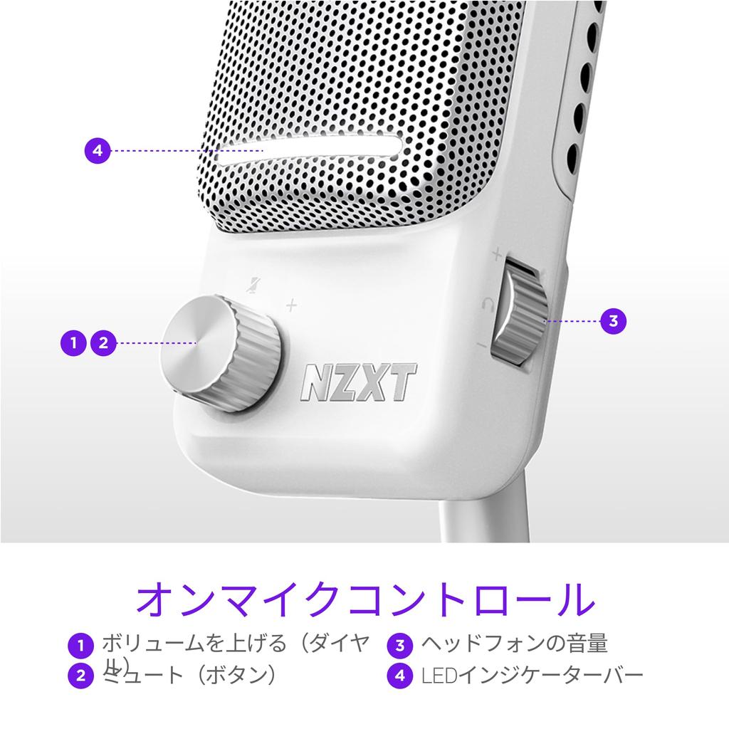NZXT Capsule Elite Wired USB Microphone White Cardioid Gaming Microphone (White, AP-PUMIC-W1, SP1193)
