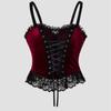 Womens Sexy Bustier Corset Top Eyelet Lace-up Floral Print Push Up Crop Tops Vintage Tank Top Party Clubwear Bodice
