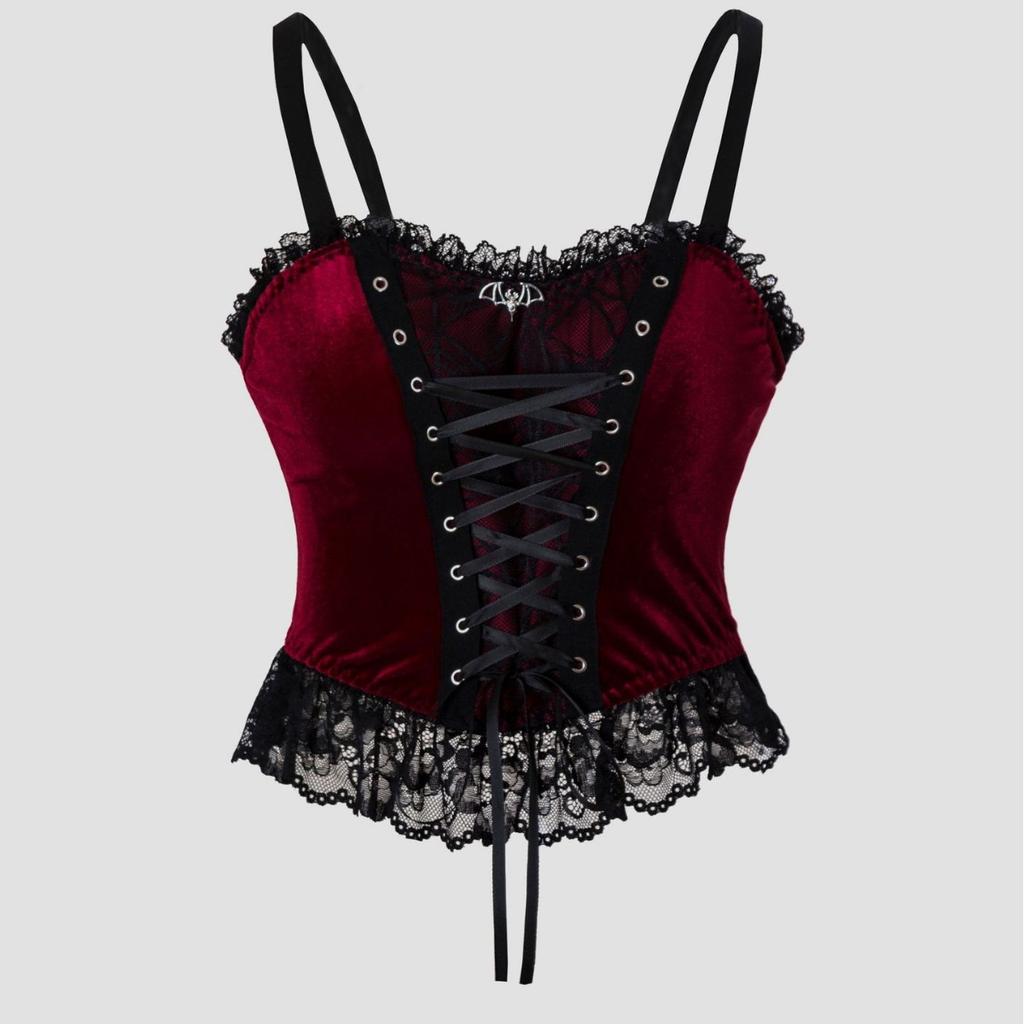 Womens Sexy Bustier Corset Top Eyelet Lace-up Floral Print Push Up Crop Tops Vintage Tank Top Party Clubwear Bodice