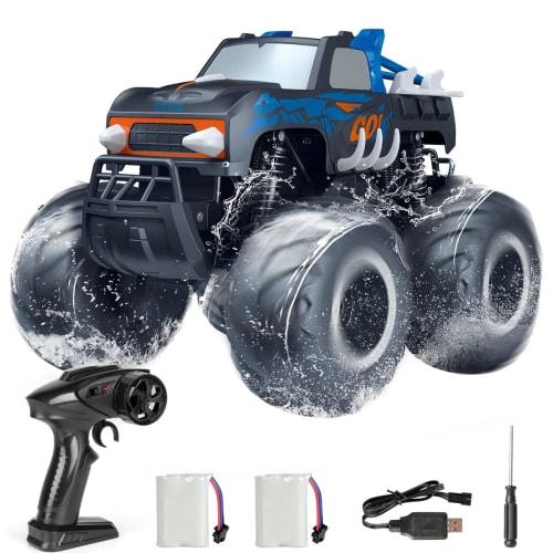RC Car for Kids, Off-Road, Amphibious, 4WD, Four-Wheel Drive, Waterproof, 2.4GHz Wireless Control, 360 Rotation, Popular Birthday Gift, Toy Car (Blue