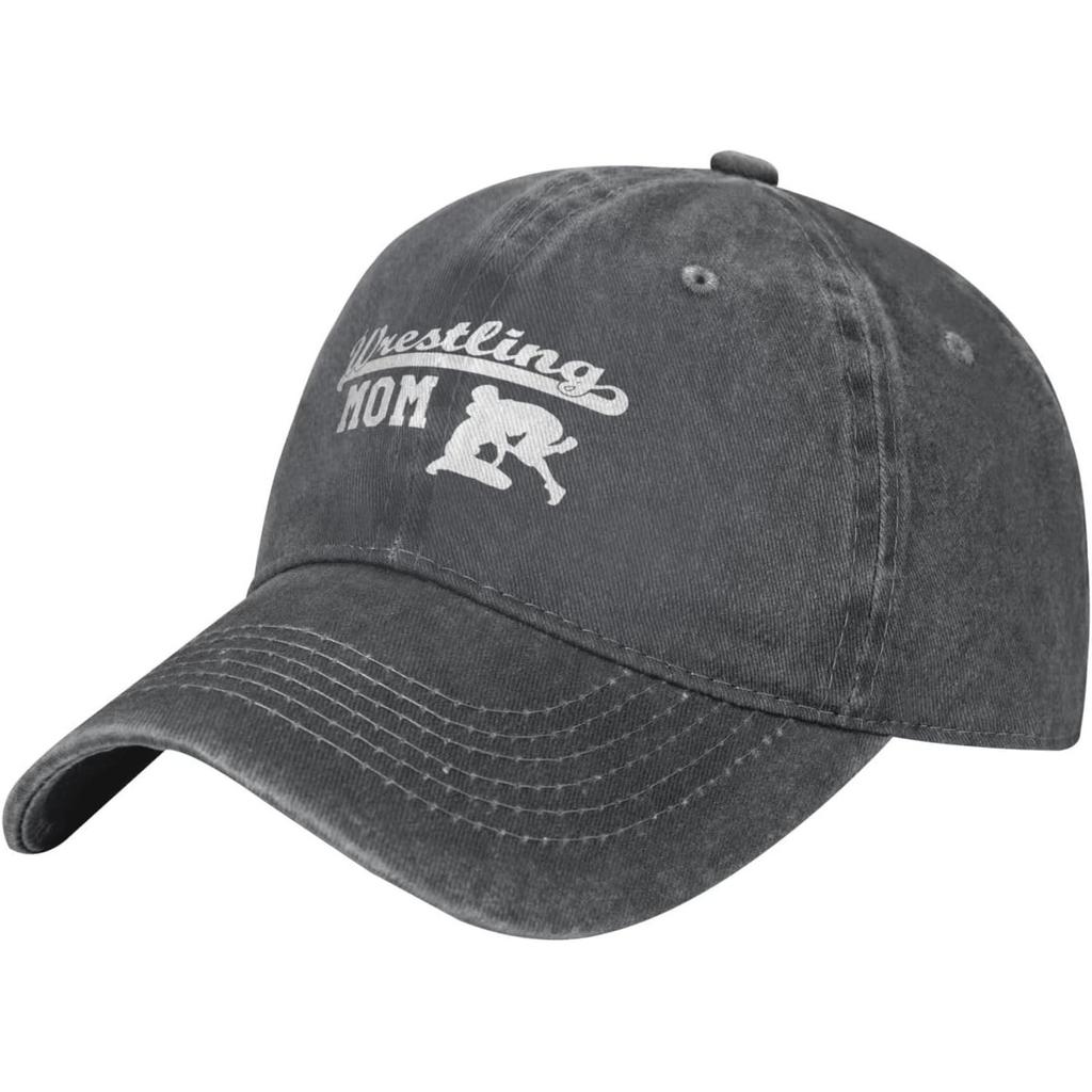 Wrestling Mom Baseball Cap Washed Cotton Curved Brim Adjustable Dad Hat for Unisex