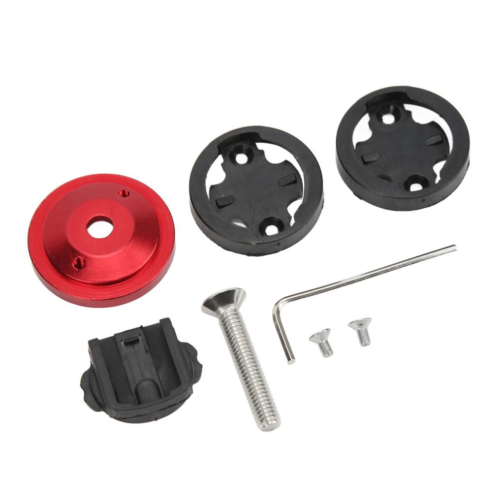 Bicycle Computer Mount CNC Anode 28.6mm Front Fork Diameter 304 Stainless Steel Screws Bike Stem Headset Cover Mount Red