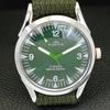 VINTAGE HAND-WINDING REFURBISHED SWISS MENS GREEN COLOR DIAL WATCH a700980-5 R205a-a700980