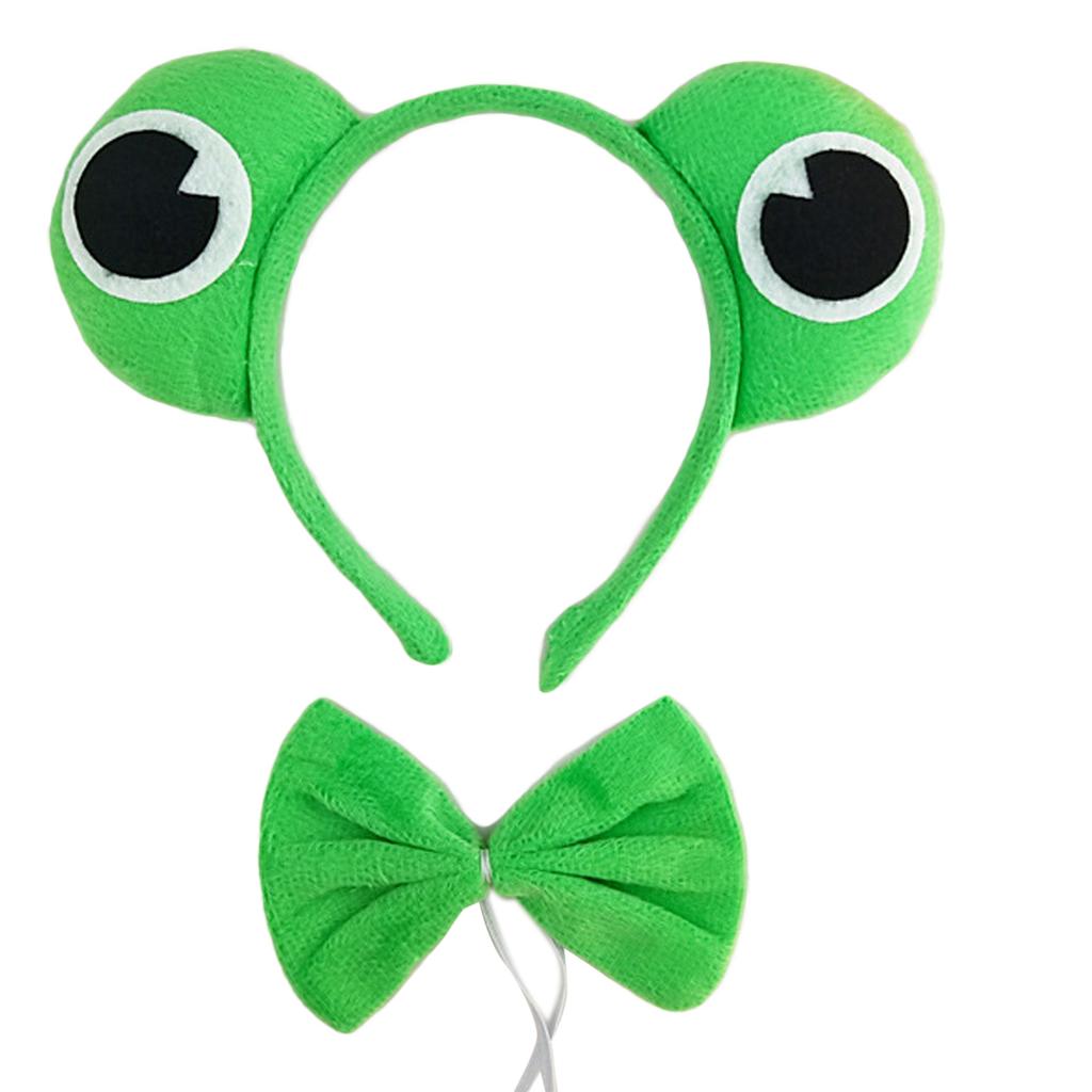 Cartoon Headbands Frog Hair Hoop Prince Bowtie Halloween Hairband Princess Cartoon Headwear Bowtie Set