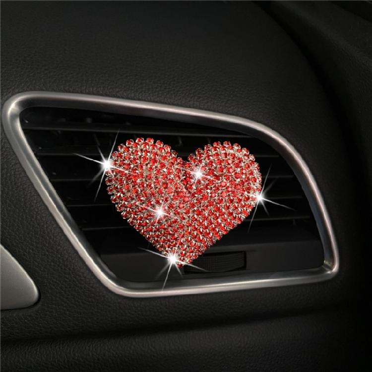 Car Air Conditioning Outlet Perfume Decoration Rhinestone Heart Parfume Diffuser