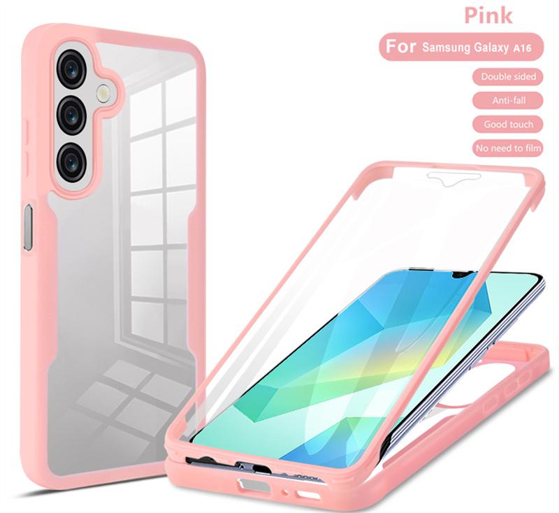 

360 Полный Защитный Чехол Для Samsung Galaxy A16 A26 A36 A56 Защитный Экран Чехлы Для Телефонов Samsung Galaxy S25 Ultra Чехол For Samsung A56 розовый