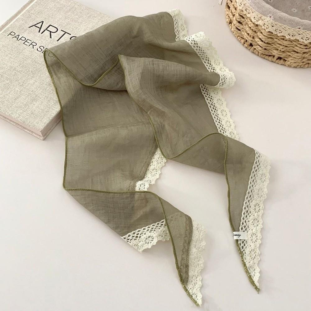 Solid Shawl Wrap Ramie Neckerchief New Headscarf Hair Accessories