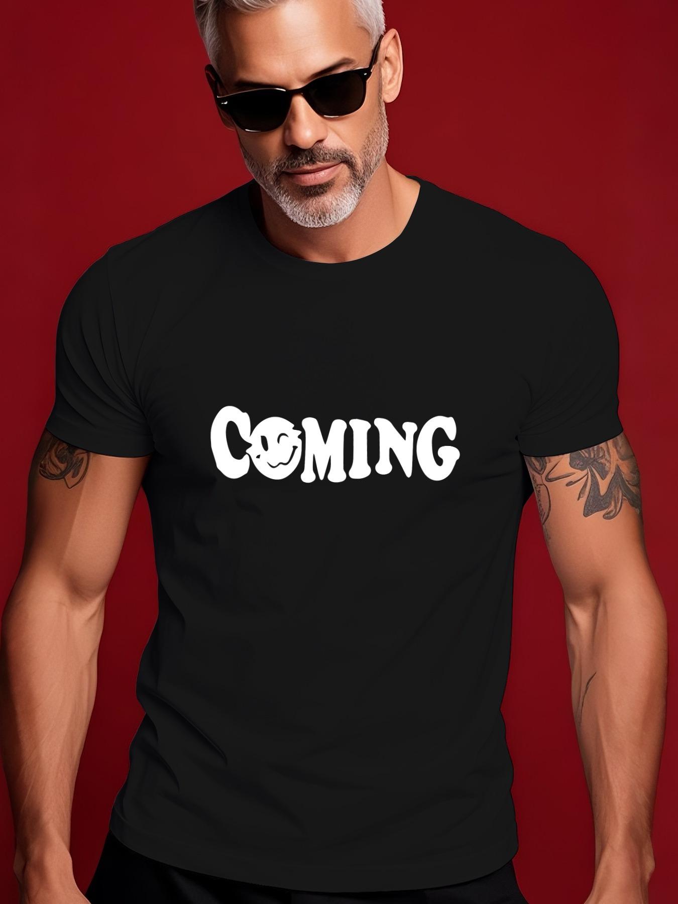 COMING Graphic Tee - Casual Summer Crew Neck Short Slee... XXXL