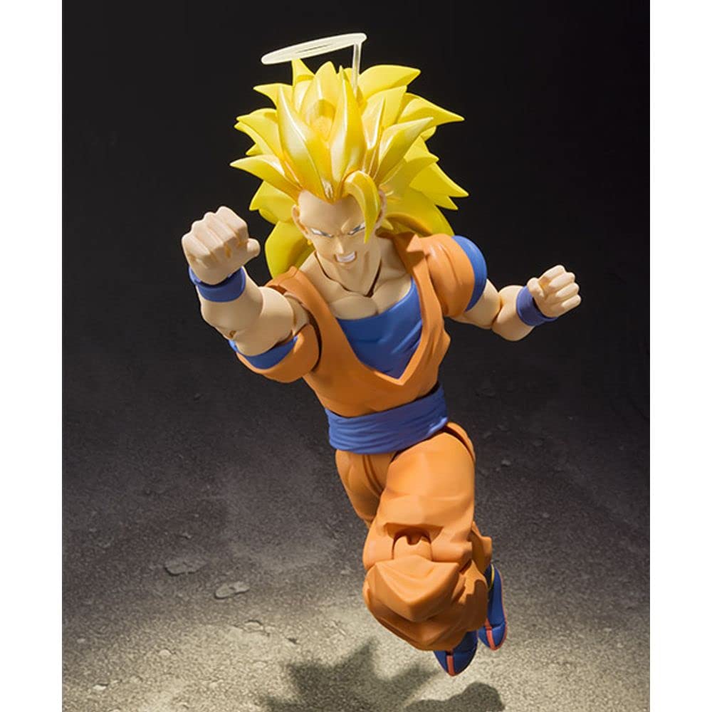 TAMASHII NATIONS Dragon Ball Z Super Saiyan 3 Son Approximately PVC ABS Painted Action Figure S.H.Figuarts Goku, 155mm, &