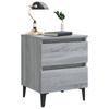 Nightstand with Metal Legs Grey Sonoma 40 x 35 x 50 cm