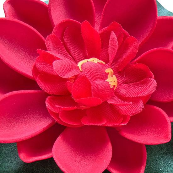 Floating Artificial Lotus Flowers with Lotus Leaf Realistic Faux Pond Plants Ornament for Lake Pool Aquarium Water Decoration