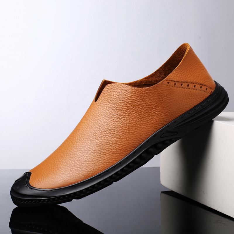 Genuine Leather Mens Slip On Footwear Lightweight Man Lazy Shoes Wedding Party Male Dress Shoes Breath Driving Loafers Moccasins