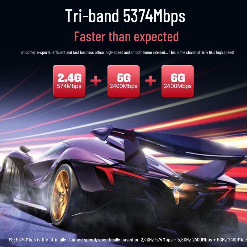 MT7922 WiFi 6E Tri-Band 5374 Mbps PCIe Wireless Network Card with Bluetooth 5.3 for Desktop Computers