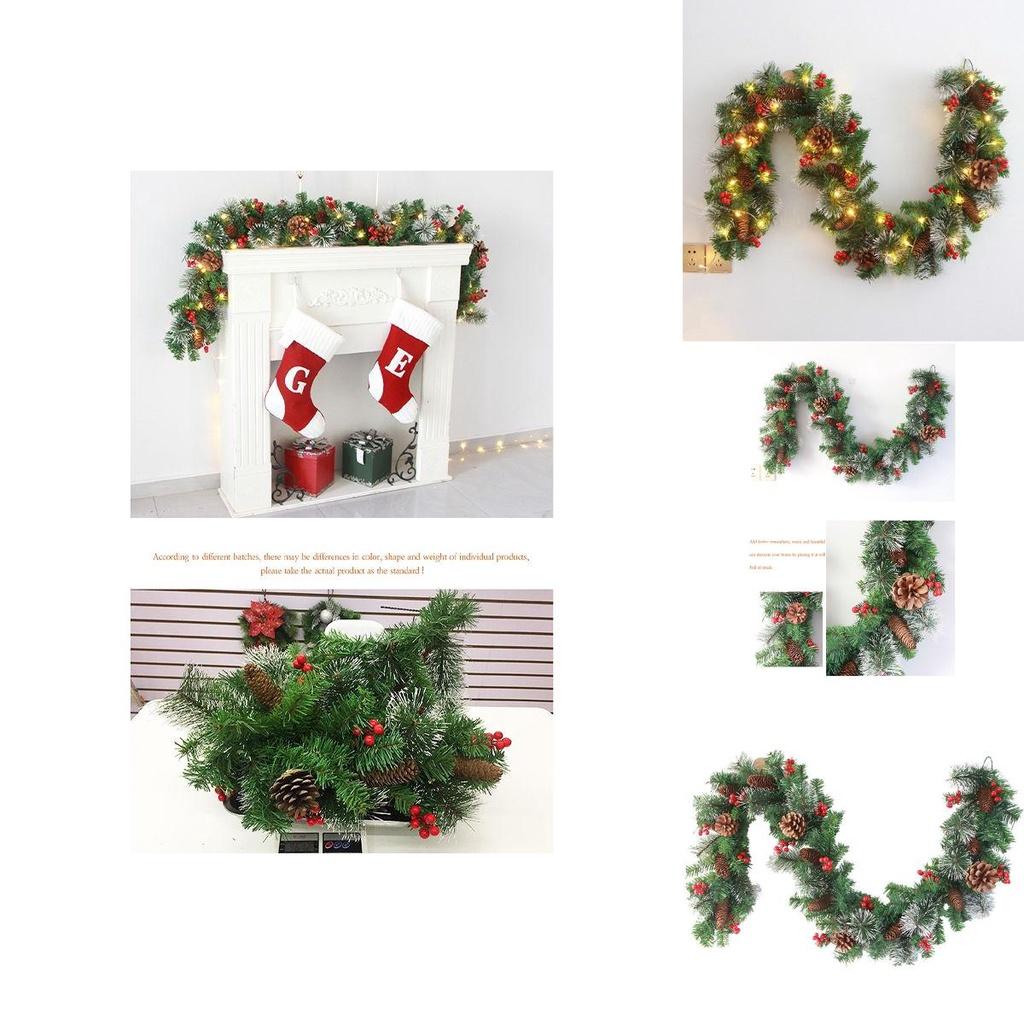 6/9ft Christmas Mantle Garland With Bright Led Lights For Holiday Cheer**