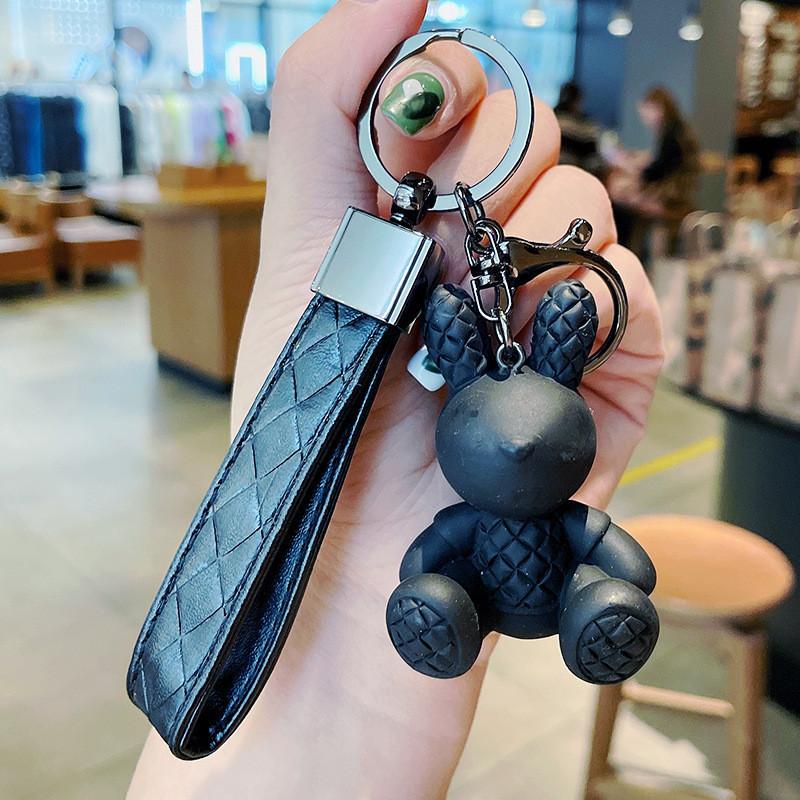 

Очаровательный брелок из смолы с кроликом, милый сидячий кролик, подвеска для сумки и автомобиля, подарок чёрный