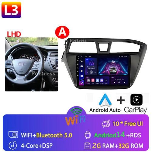 Fortress 6G 128G Android 12 Car Radio For Hyundai I20 LHD 2015 2016 2017 Stereo GPS Carplay Auto Multimedia Player 2Din DVD