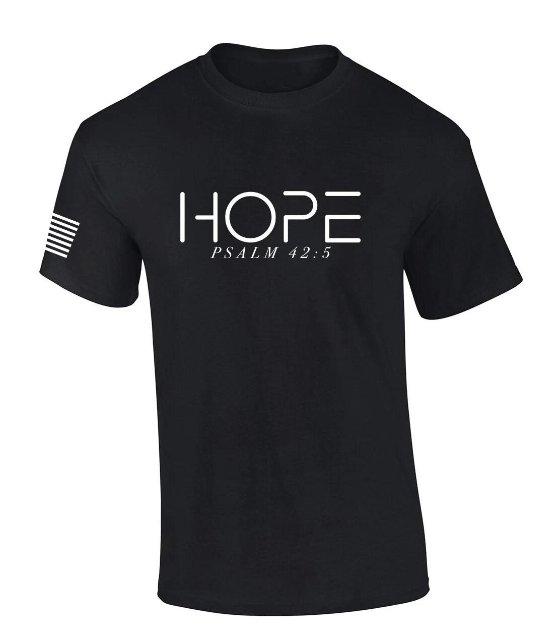 

Mens Christian Shirt Hope Psalm 42:5 Short Sleeve T-Shirt Graphic Tee 4XL