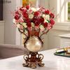 Jarrón Barroco Clásico Europeo Macetas Decoración de Mesa Arreglo Floral Patrón Floral Jarrones Decoración Estética de Habitación