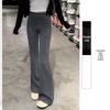 Women's Slimming Low-Waist Gray Flare Yoga Pants - 2026 Spring Collection