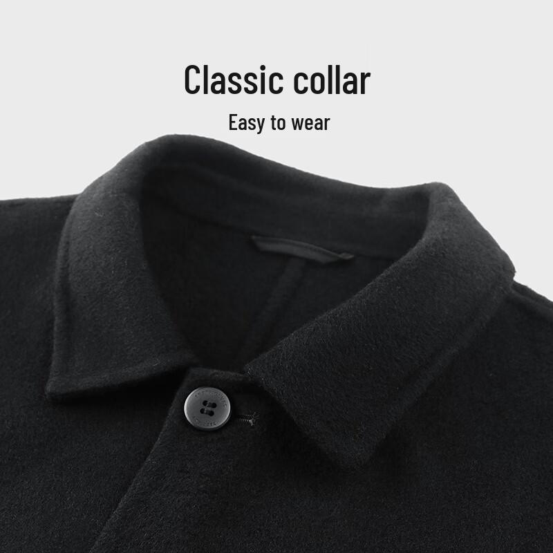 SEPTWOLVES Men's Wool Blend Double-Sided Overcoat