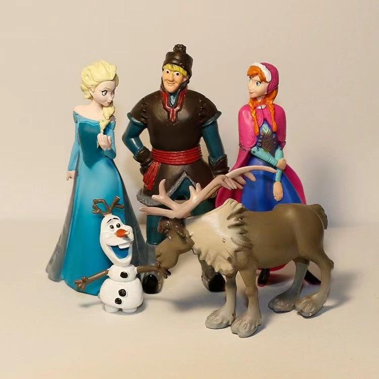 Frozen Elsa & Anna Cake Decoration Figurine Set with Base
