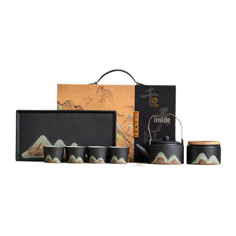 Susu Ceramic  A Thousand Li of Rivers and Mountains  7-Piece Tea Set 1 Set