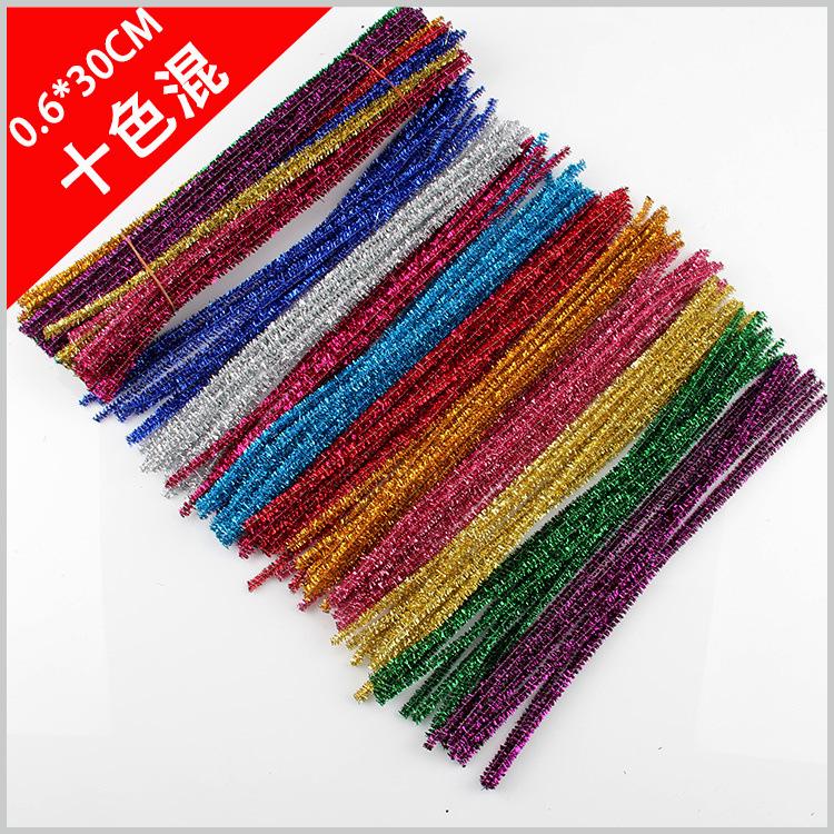 Ten-Color Glitter Chenille Stems: DIY Christmas Crafts and Children's Handicrafts