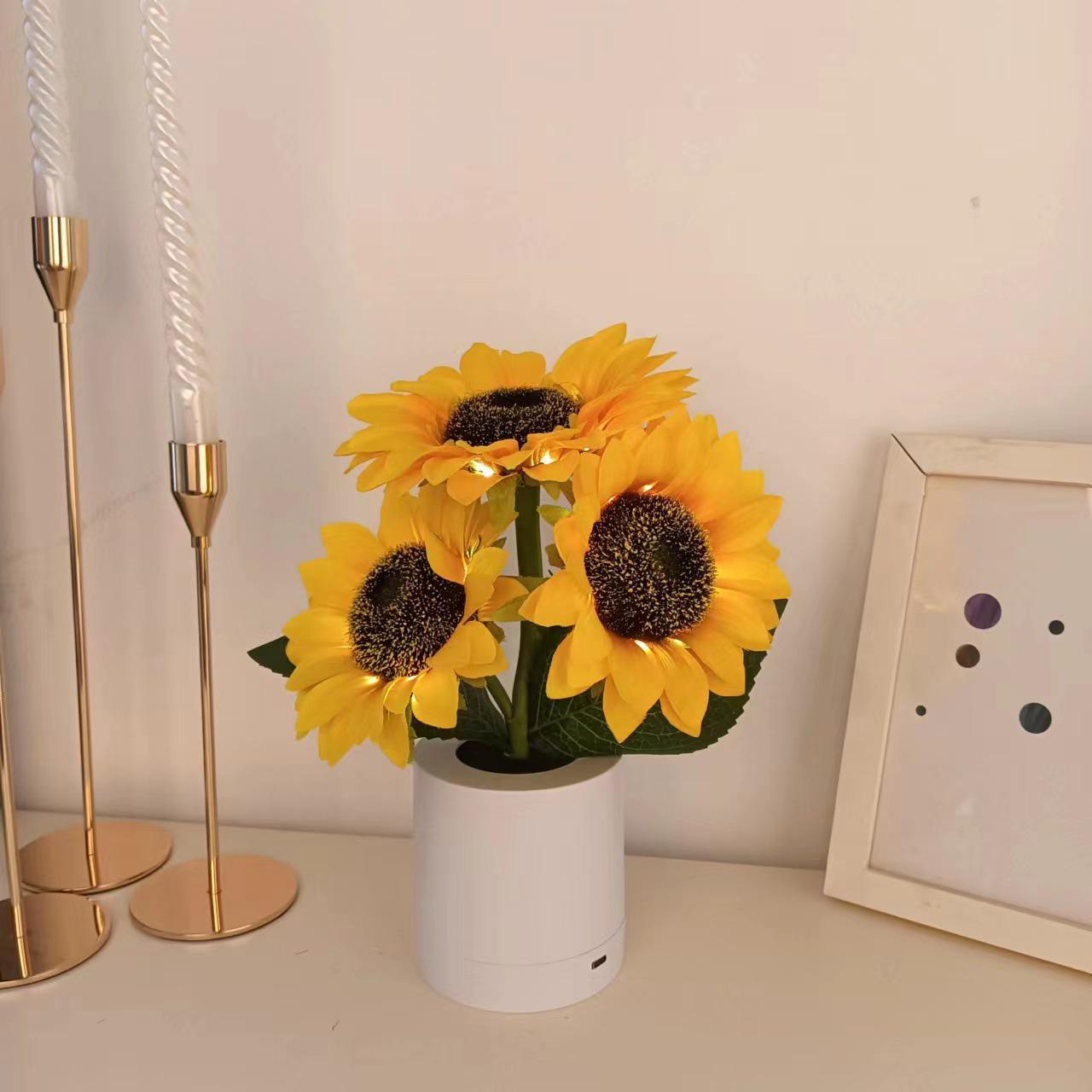 Эксклюзивный трансграничный ночник «Подсолнух» - USB-зарядка, регулируемая яркость, декоративный свет для дома LED