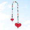 Glass Rice Beads Double Love Bag Pendant Y2K Charm Beads Keyring  Hanging Accessory