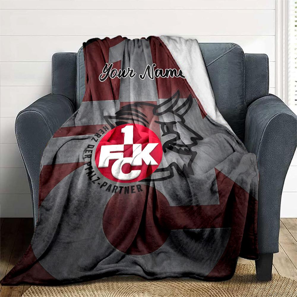 1pc 1.FC Kaiserslautern Blanket with Custom Name, Gift, for Men and Women, Soft Blanket, Good for Sofa Bed Couch Travel, Lightweight Flannel Blanket
