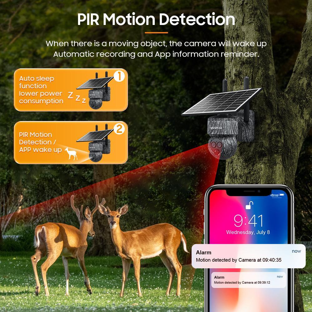 4G Solar-Powered HD 6MP Outdoor Camouflage Camera with 12x Zoom, Night Vision, Waterproof, Off-Grid Monitoring
