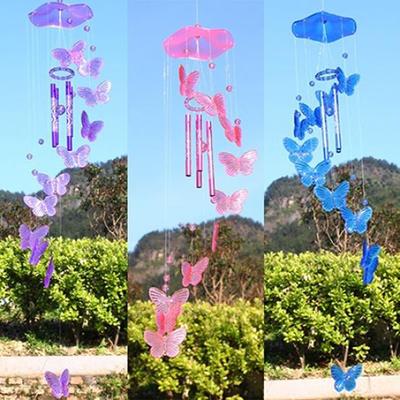 CB NEW Bird Wooden House Landscape Home Garden Room Decorative Wind Chime Bell