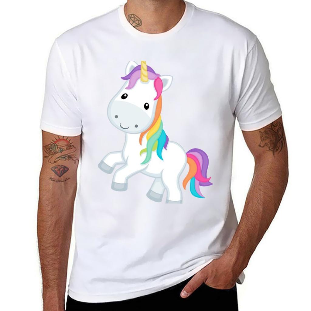 Unicorn Unicorn Face White And Multicolored Unicorn Illustration Horse Legendary Creature Tshirt