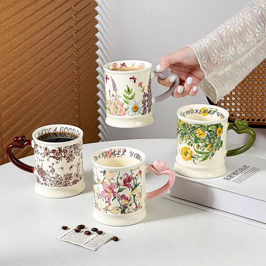 Ins Style Lavender High Value British Coffee Cup Ceramic Mug Office Exquisite Home Cup Souvenir