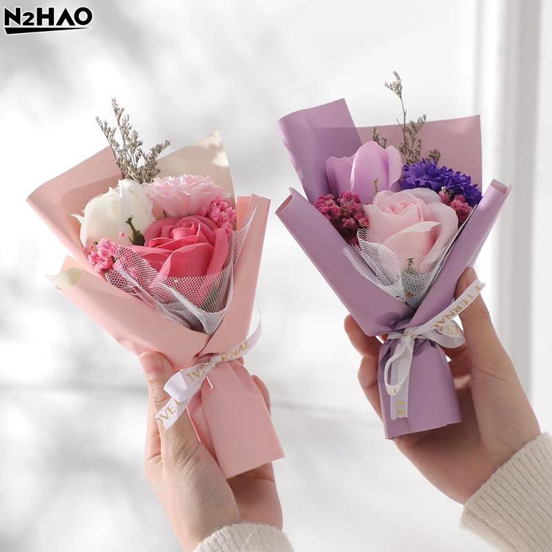 Artificial Mini Soap Flower Bouquet Fake Plants Simulation Rose Flower Valentine's Day, Mother's Day Party Gifts Decoration