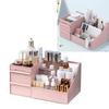 Cosmetic Storage Box Elegant Multifunctional Countertop Makeup Organizer with Drawers for School Office Art Supplies M