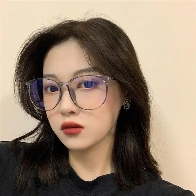 Transparent Computer Plano Glasses for Man Woman Anti Blue Light Clear Round Frame Eyewear Blocking Optical Spectacle Eyeglasses