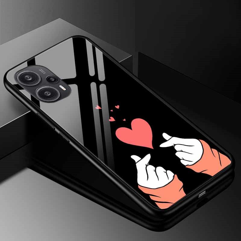 Tempered Glass Phone Case For Xiaomi Poco F5 5G F5Pro Cover Poco F5 Pro Redmi Note 12S 12C 12 4G Luxury Hard Back Bumper PocoF5