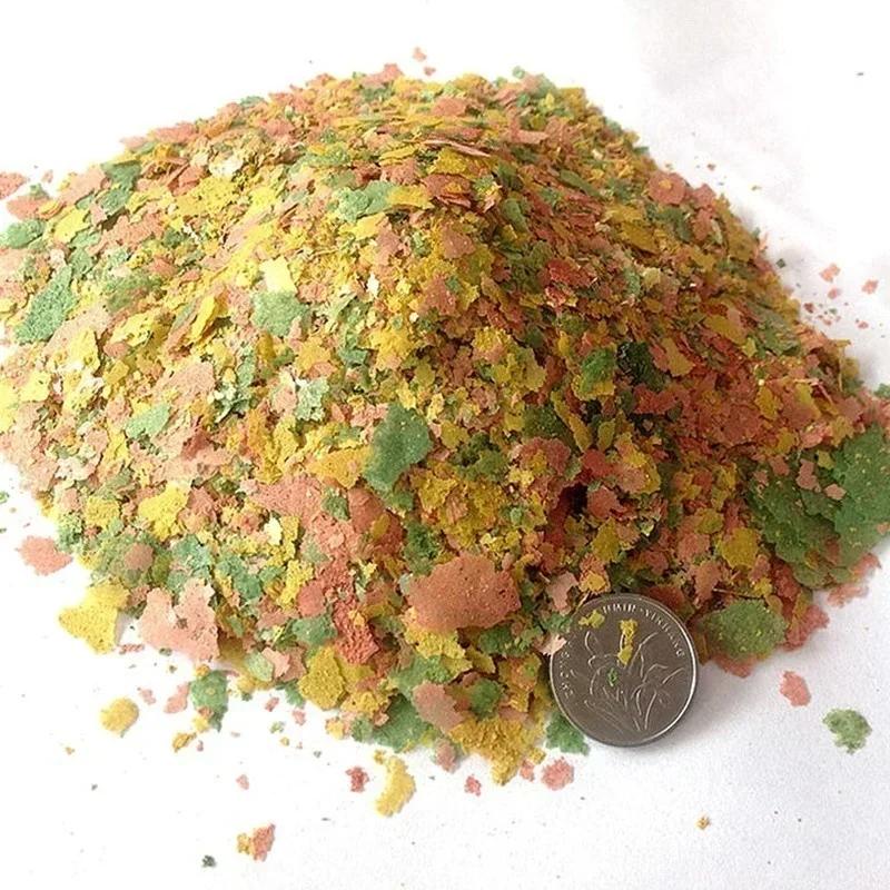 New 100g/pack Tropical Ornamental Fish Thin Slice Food Aquarium Fish Feed Fish Seedling Fattening Food Family Fishing Accessory