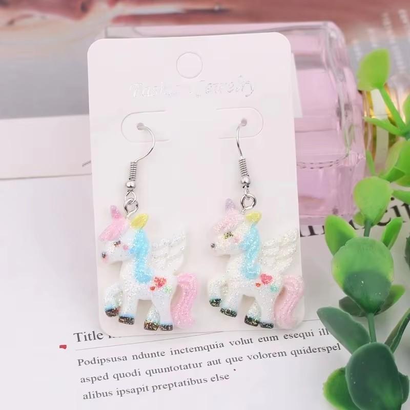 Cute Acrylic Pendants Hook Earrings Sequins Beer Bottle Women Dangle Earrings Korean Fashion Bear Small Earrings Pendientes