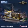 Punk Mechanical Train Building Blocks Street Scene Assembly Model Toys Desktop Decoration Children Collectible Boys Holiday Gift