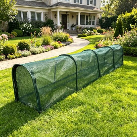 Safe Poultry Enclosure for Outdoors Foldable Chicken Tunnel, Portable Run, Instant Setup, Predator Netting Proof Run Outdoor Yard Protection