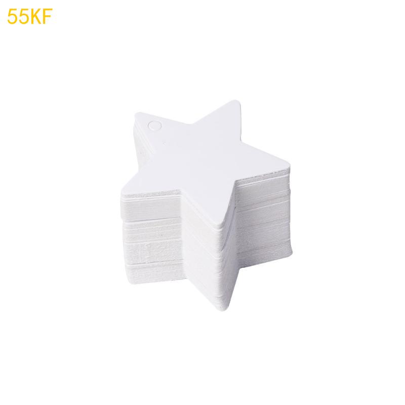 55KF 100Pcs Star Blank Kraft Paper Card Hang Tag Label Christmas Wedding Crafts